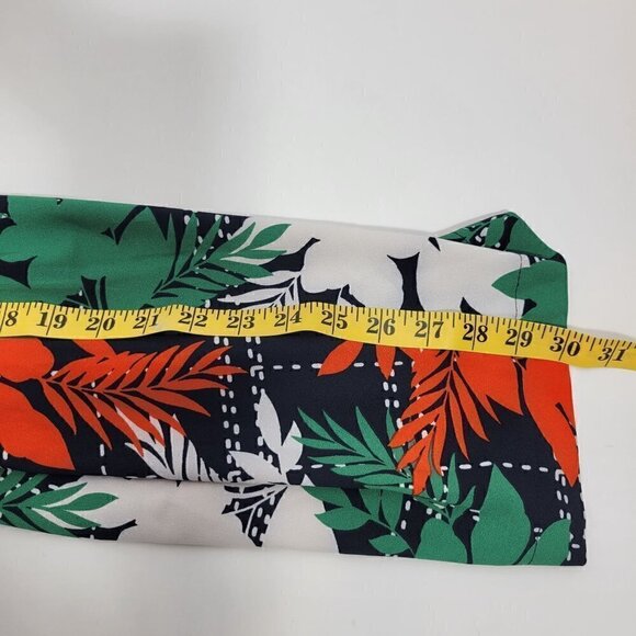 NY Collection Women's Navy Botanical Floral Jumpsuit With Waist Tie in a Size Me - Picture 16 of 16